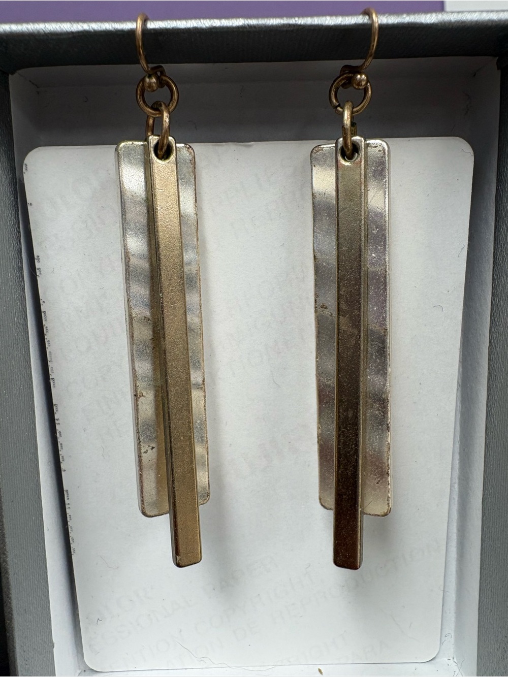 Gold and Silver Bar Drop Earrings - Artisan NYC